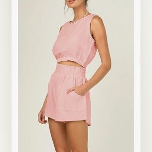 Pink Women's Top & Shorts Set